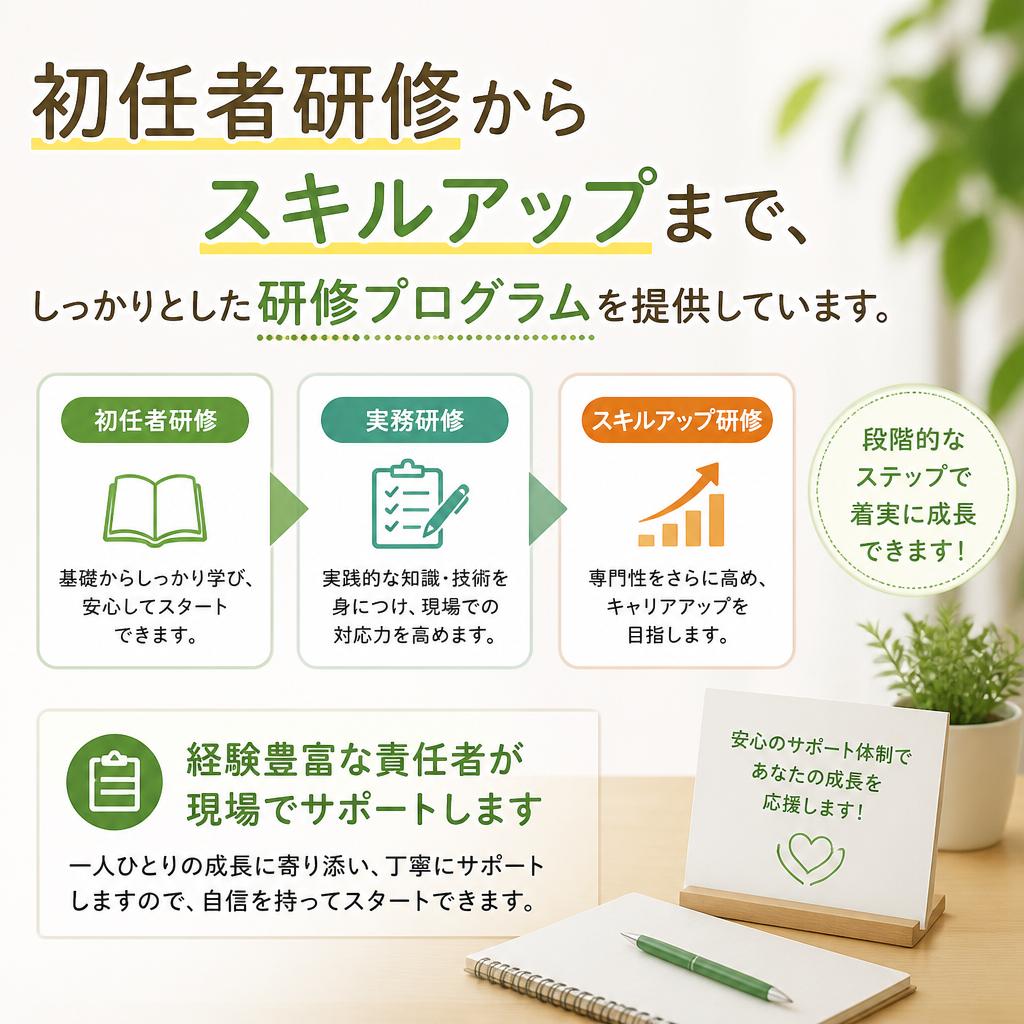 充実の研修制度で成長をサポート