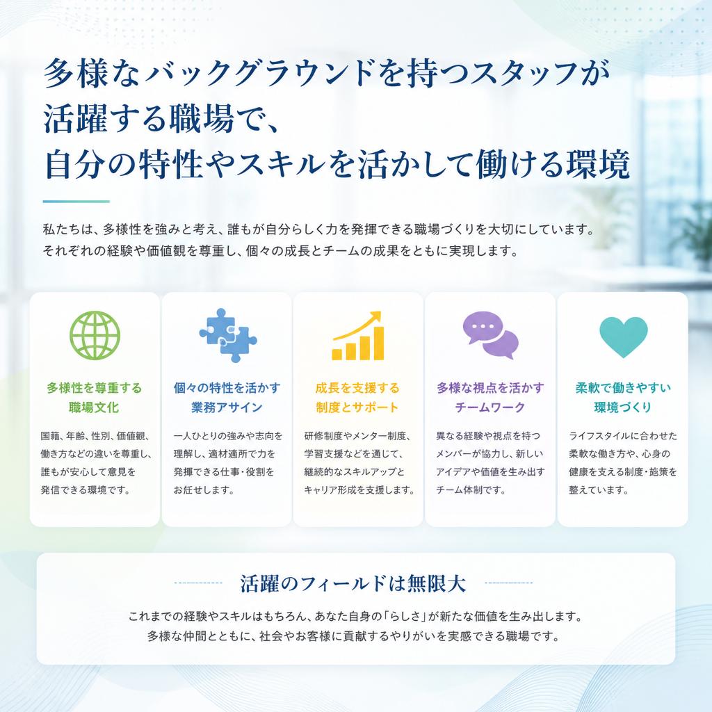 自分らしさを活かせる職場環境