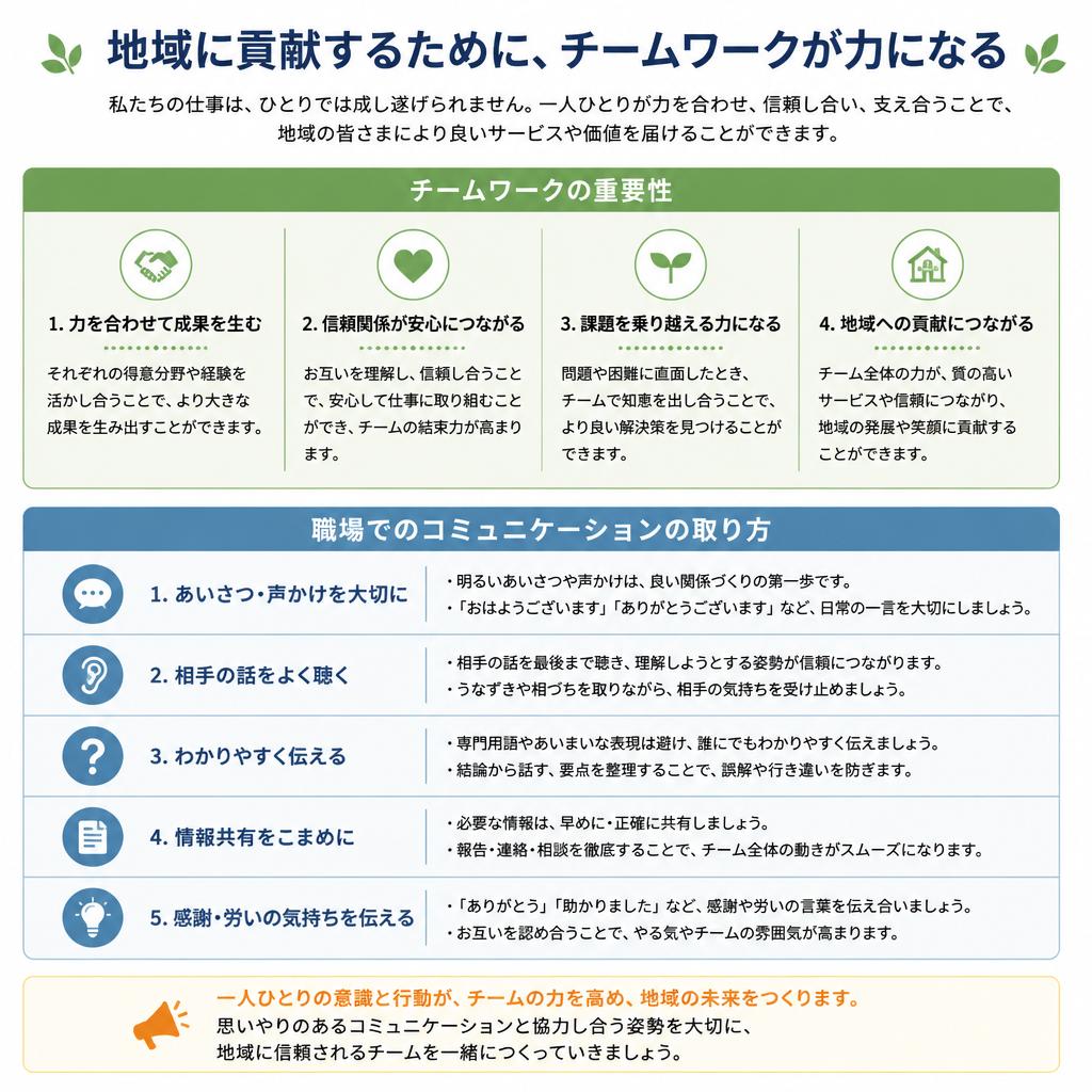 チームワークを重視した職場文化