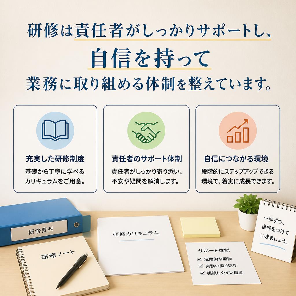 未経験でも始めやすい研修制度
