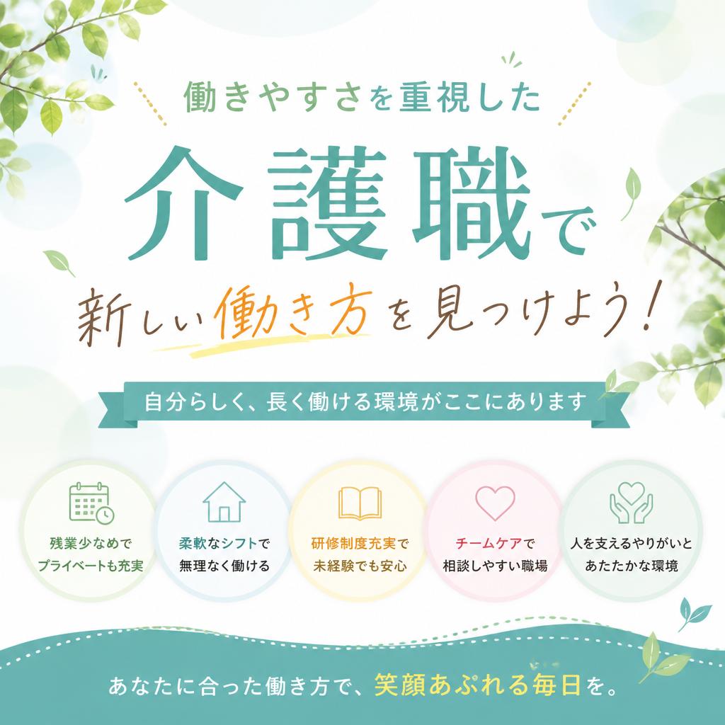働きやすさを重視した介護職で新しい働き方を見つけよう！