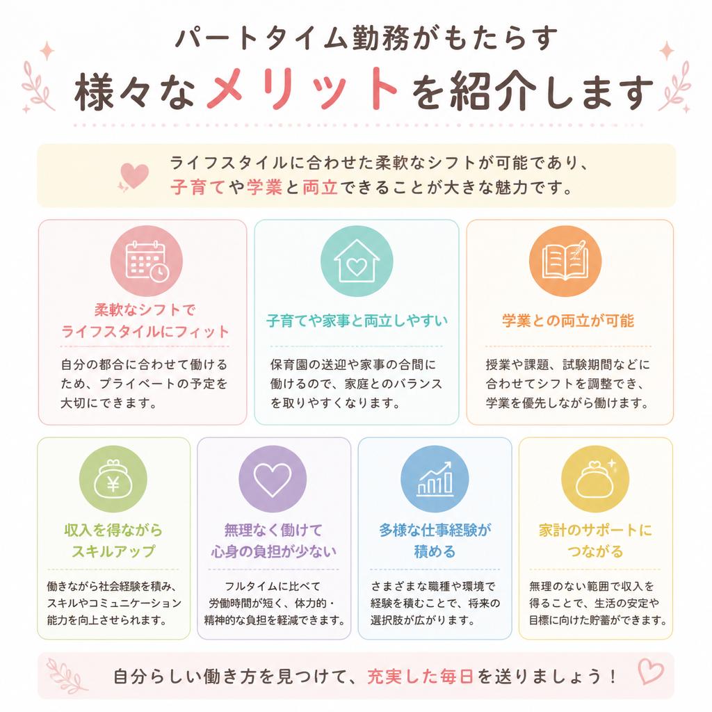 パートタイム勤務のメリット