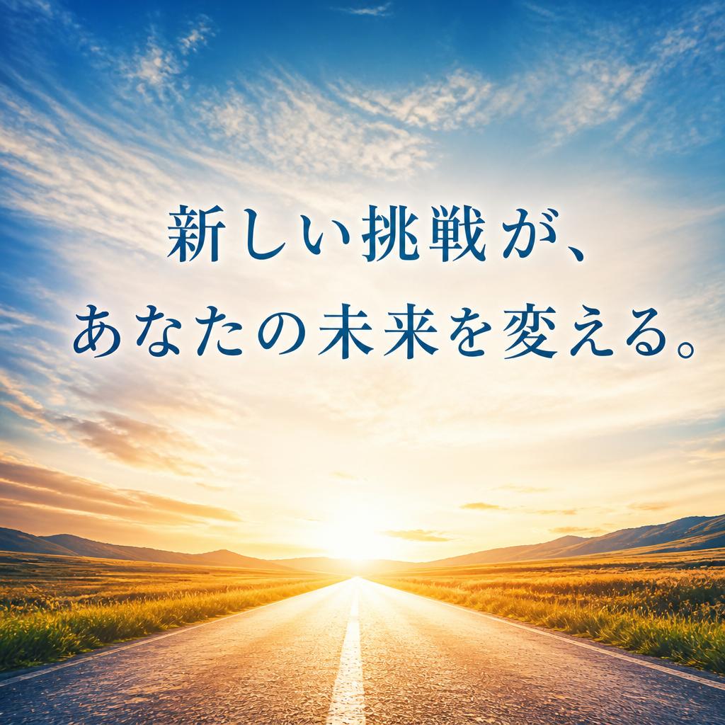 新しい挑戦が、あなたの未来を変える。