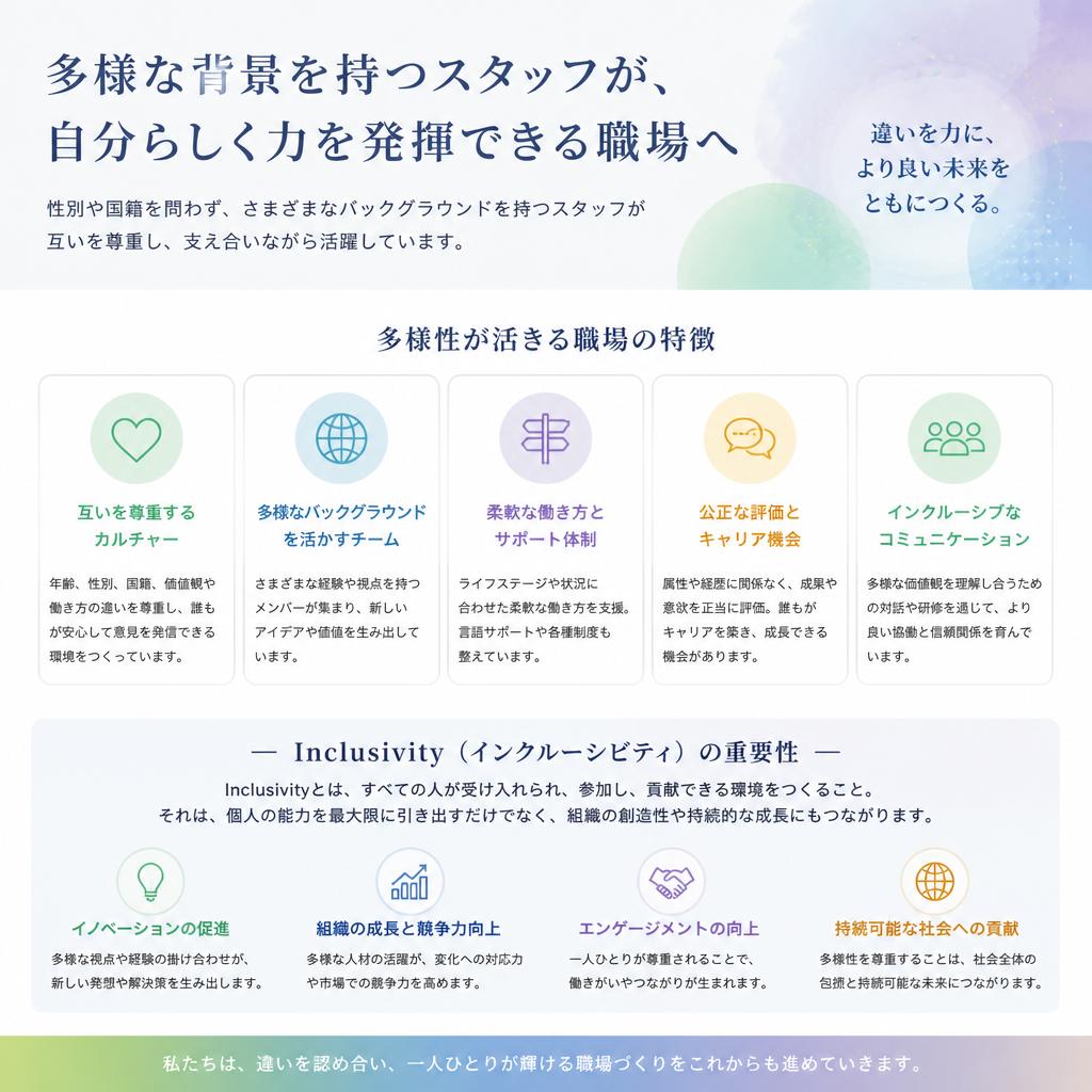 多様性を尊重した職場環境