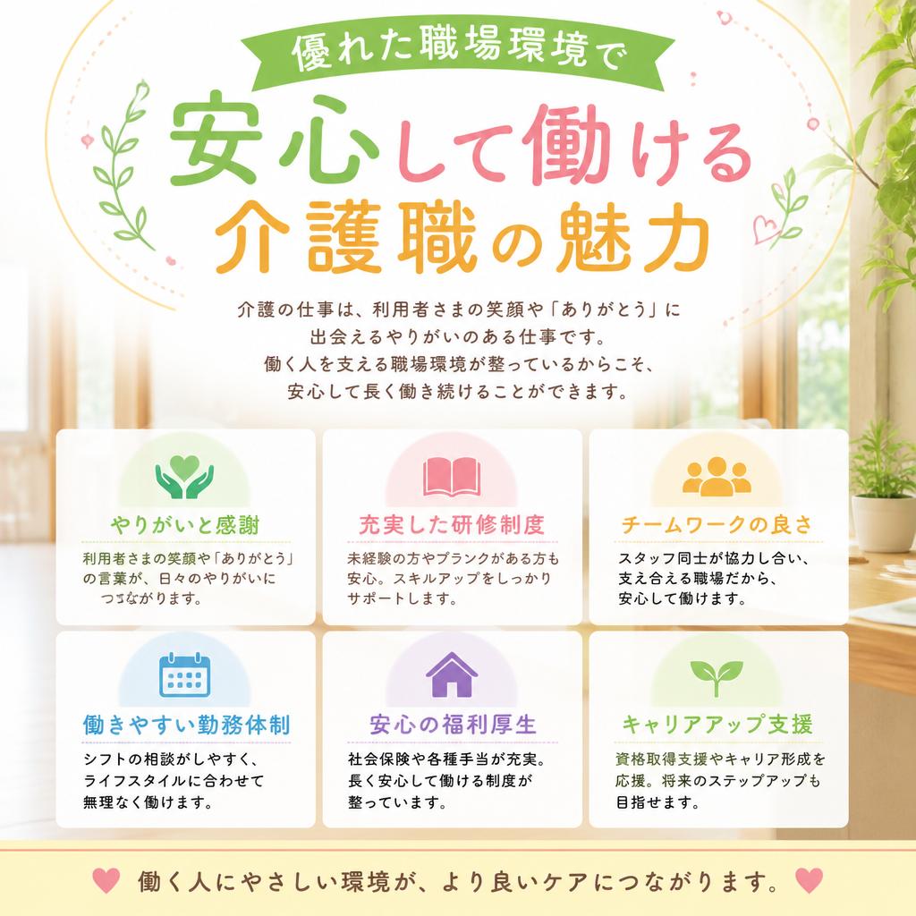 優れた職場環境で安心して働ける介護職の魅力