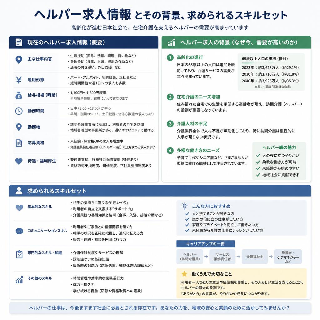ヘルパー求人情報の最新情報