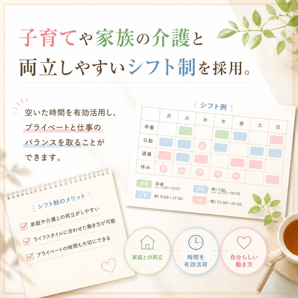 柔軟な勤務体制でライフスタイルに合わせる