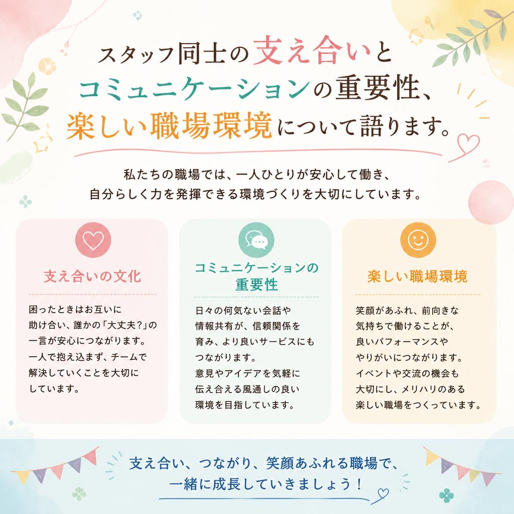 仲間と共に成長する職場