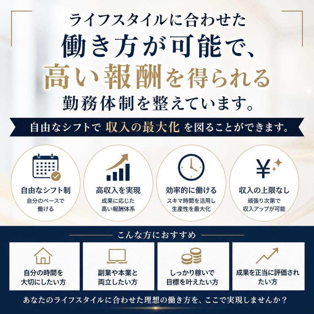 高収入を目指せる勤務体制