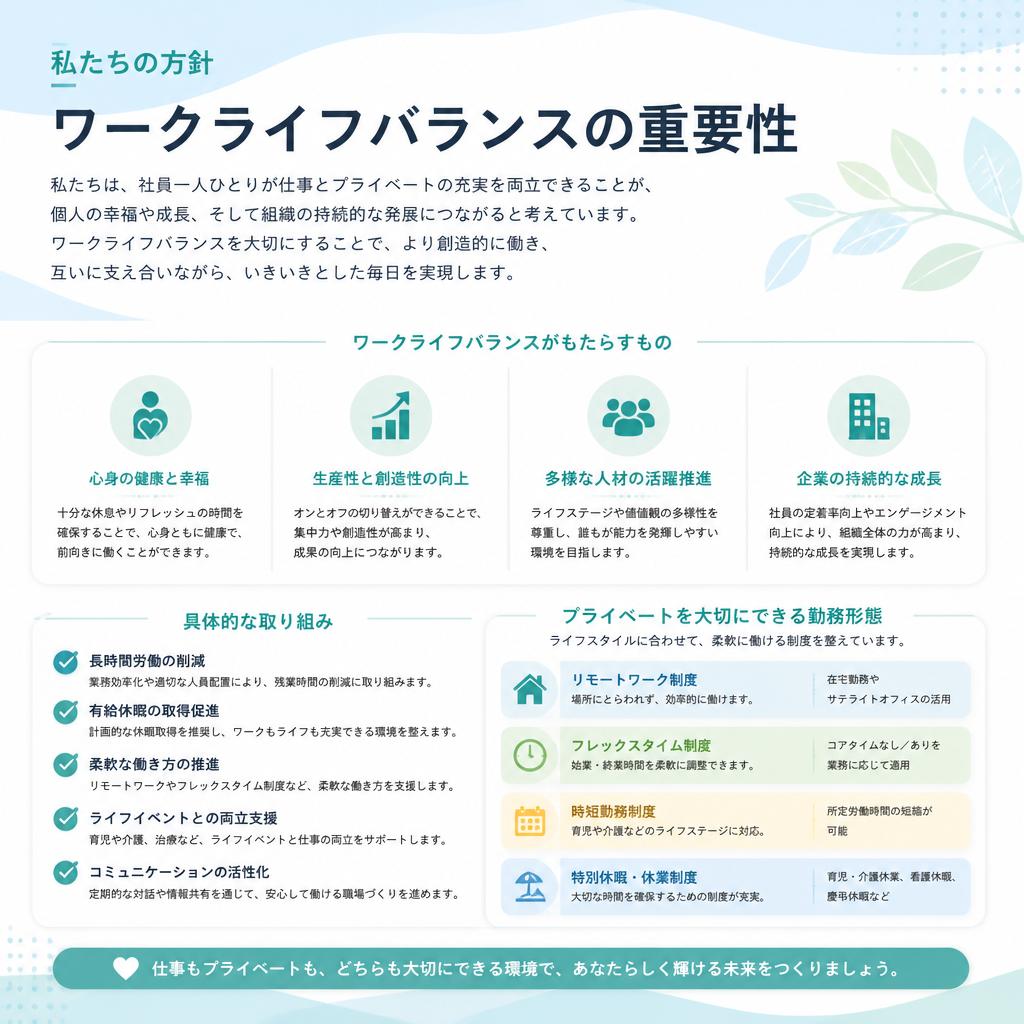 ワークライフバランスの実現
