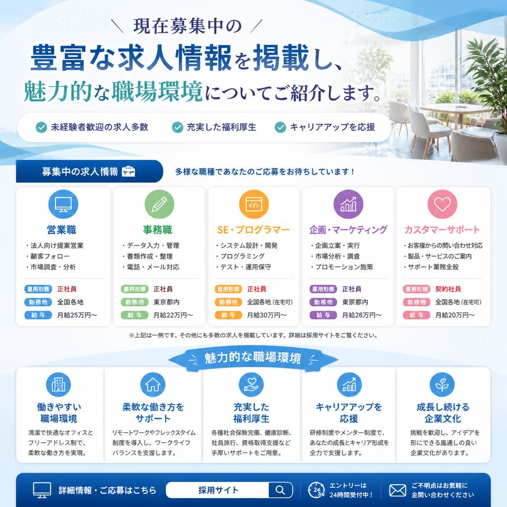 多彩な求人情報のご案内