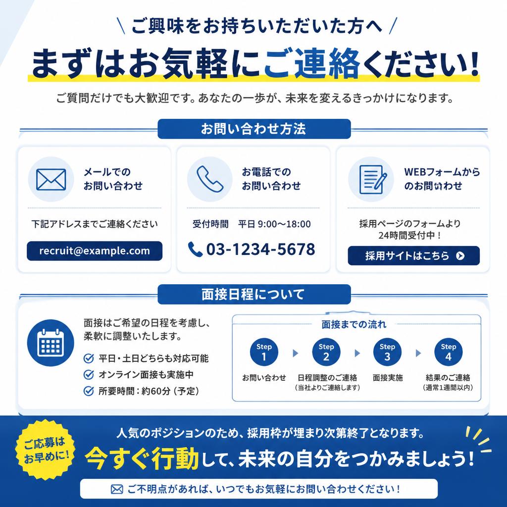 今すぐお問い合わせを！