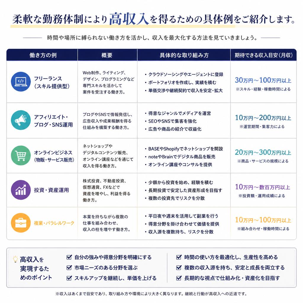 高収入を実現する働き方