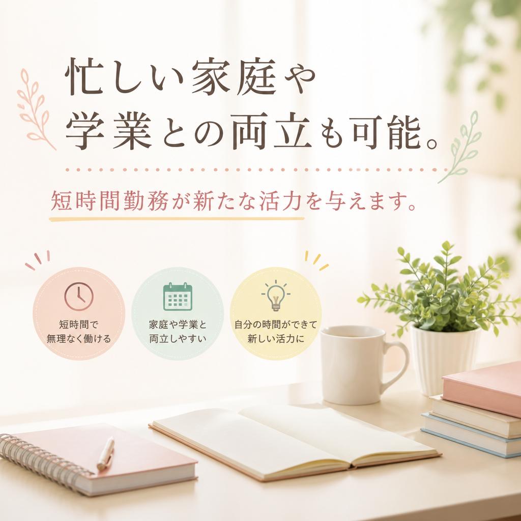 短時間勤務でのライフスタイルの柔軟性