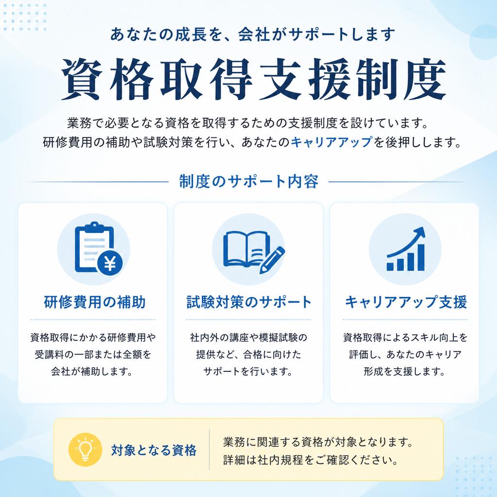 資格取得支援でスキルアップ