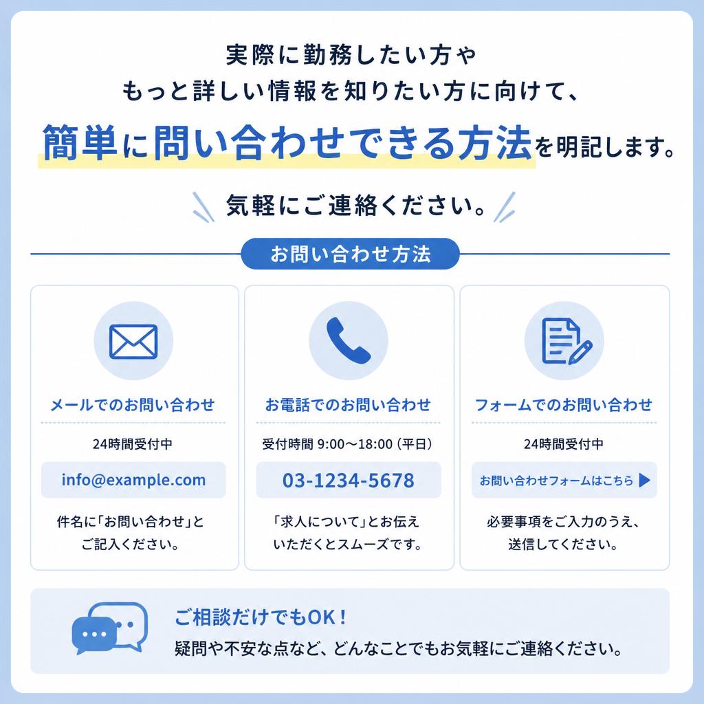 今すぐお問い合わせを！