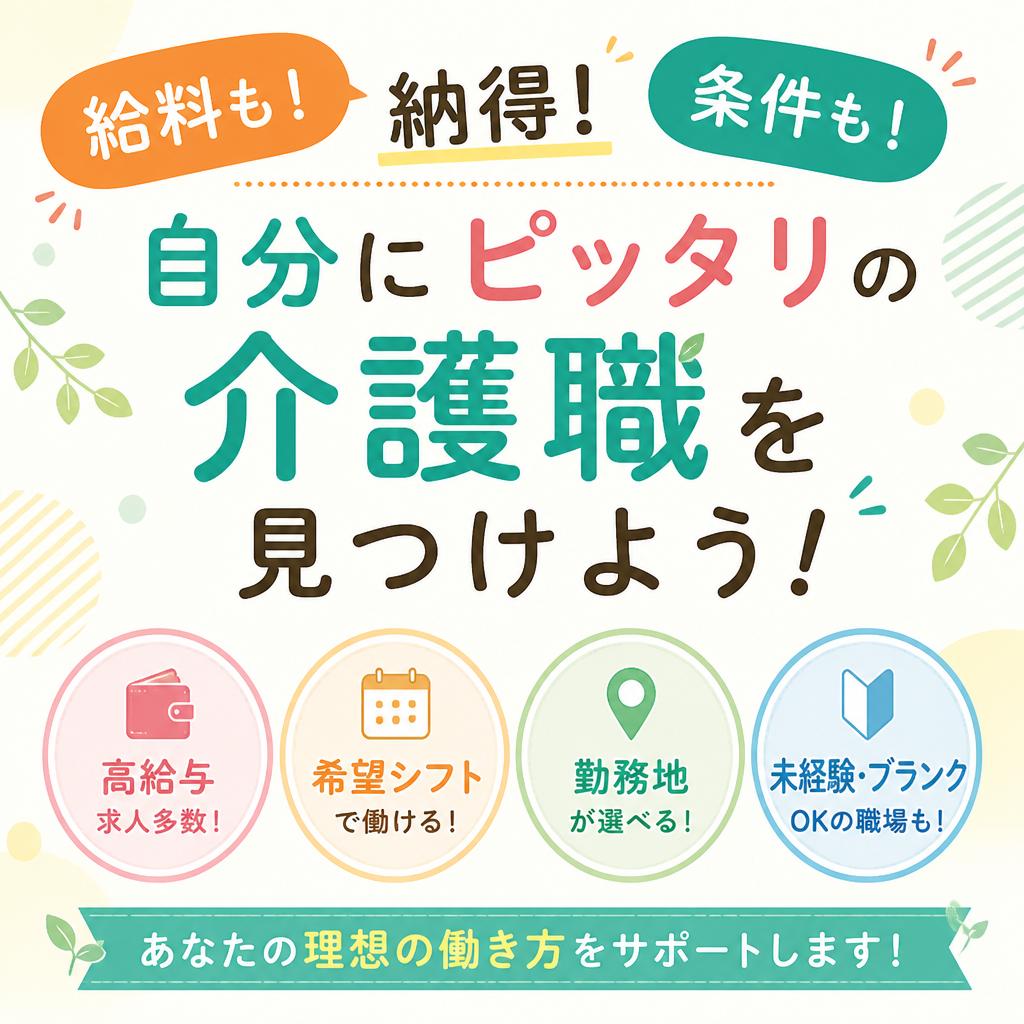 給料も条件も納得！自分にピッタリの介護職を見つけよう！