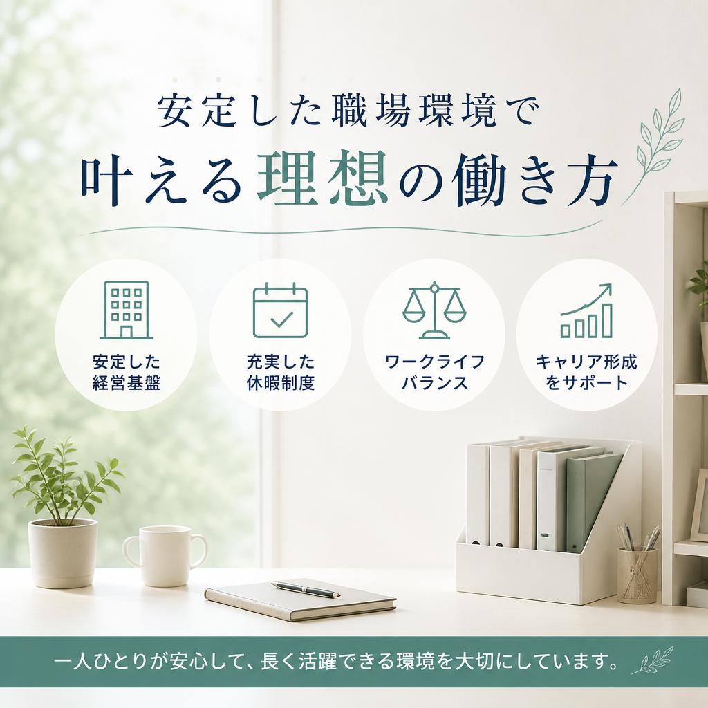 安定した職場環境で叶える理想の働き方