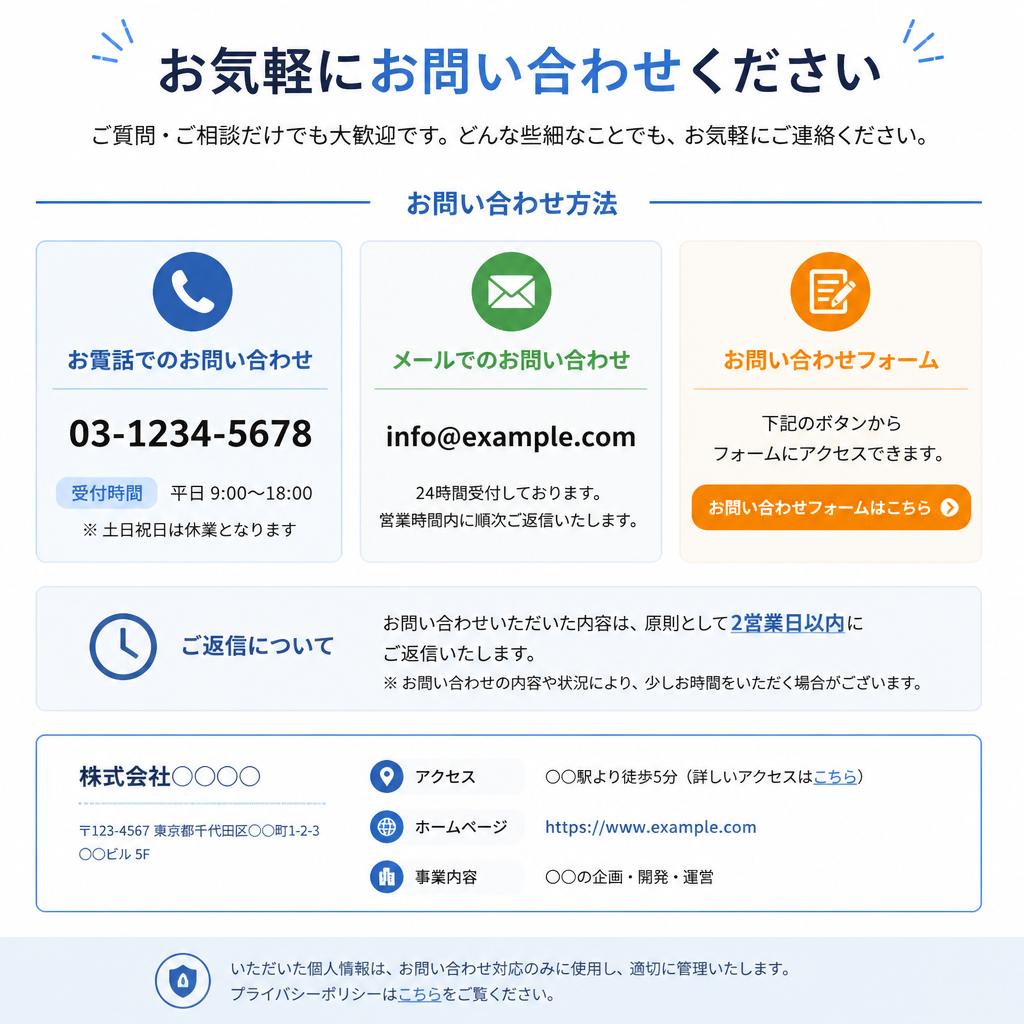 今すぐお問い合わせを！
