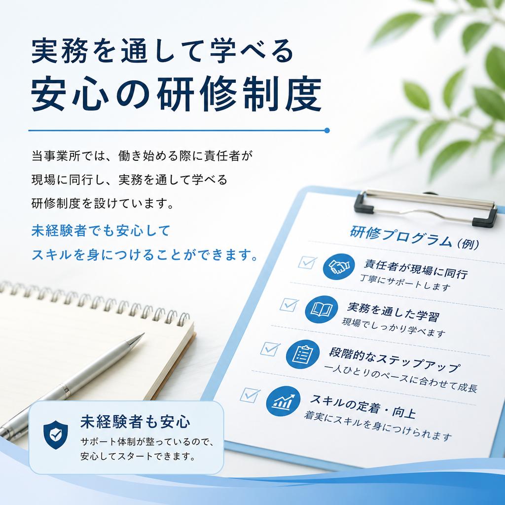 充実の研修制度で安心スタート