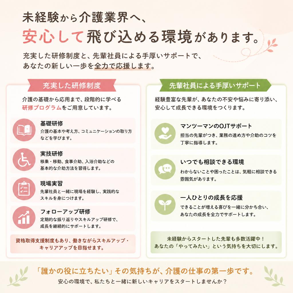 未経験でも安心のサポート体制