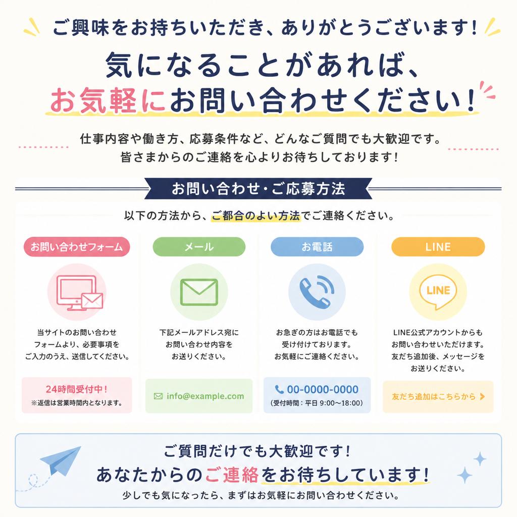 今すぐお問い合わせを！