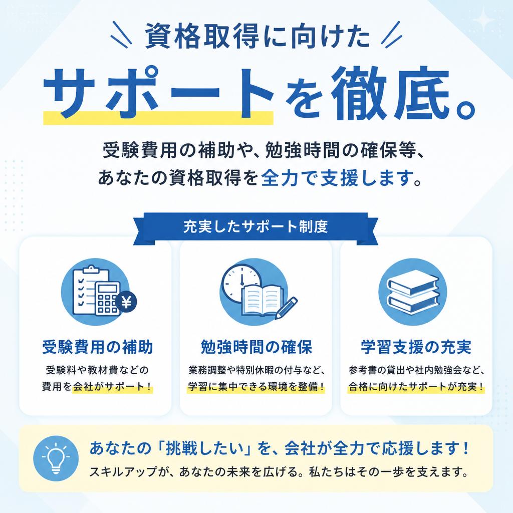 資格取得支援でキャリアの幅を拡げる
