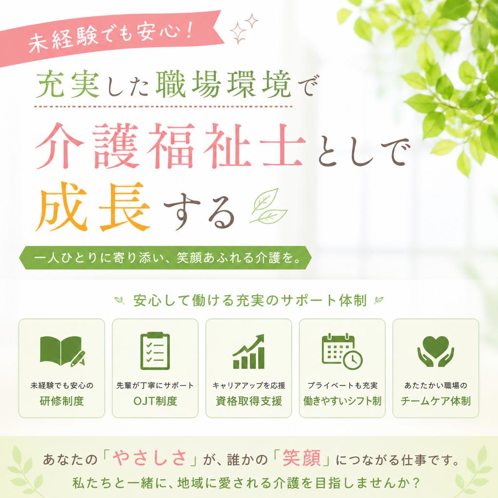 未経験でも安心！充実した職場環境で介護福祉士として成長する