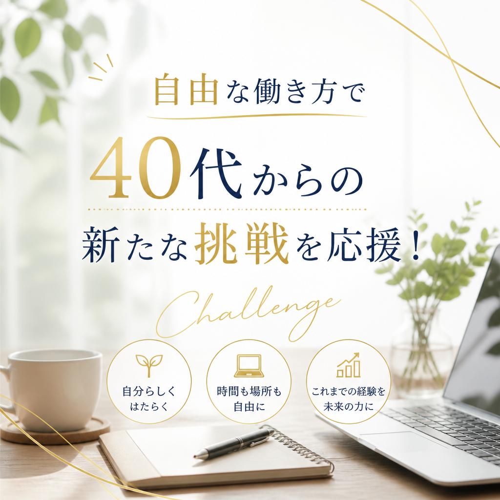 自由な働き方で40代からの新たな挑戦を応援！