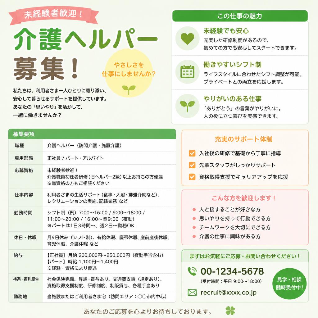 求人情報: あなたもヘルパーになれる！