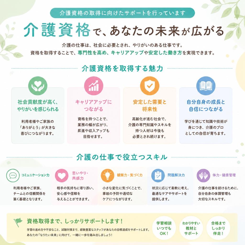 介護資格取得: 知識を身に付けて更なるスキルアップ