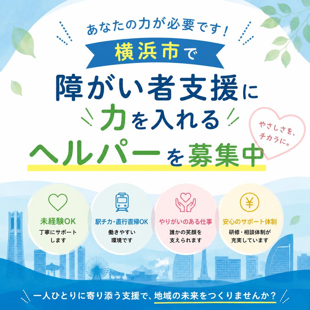 あなたの力が必要です！横浜市で障がい者支援に力を入れるヘルパーを募集中
