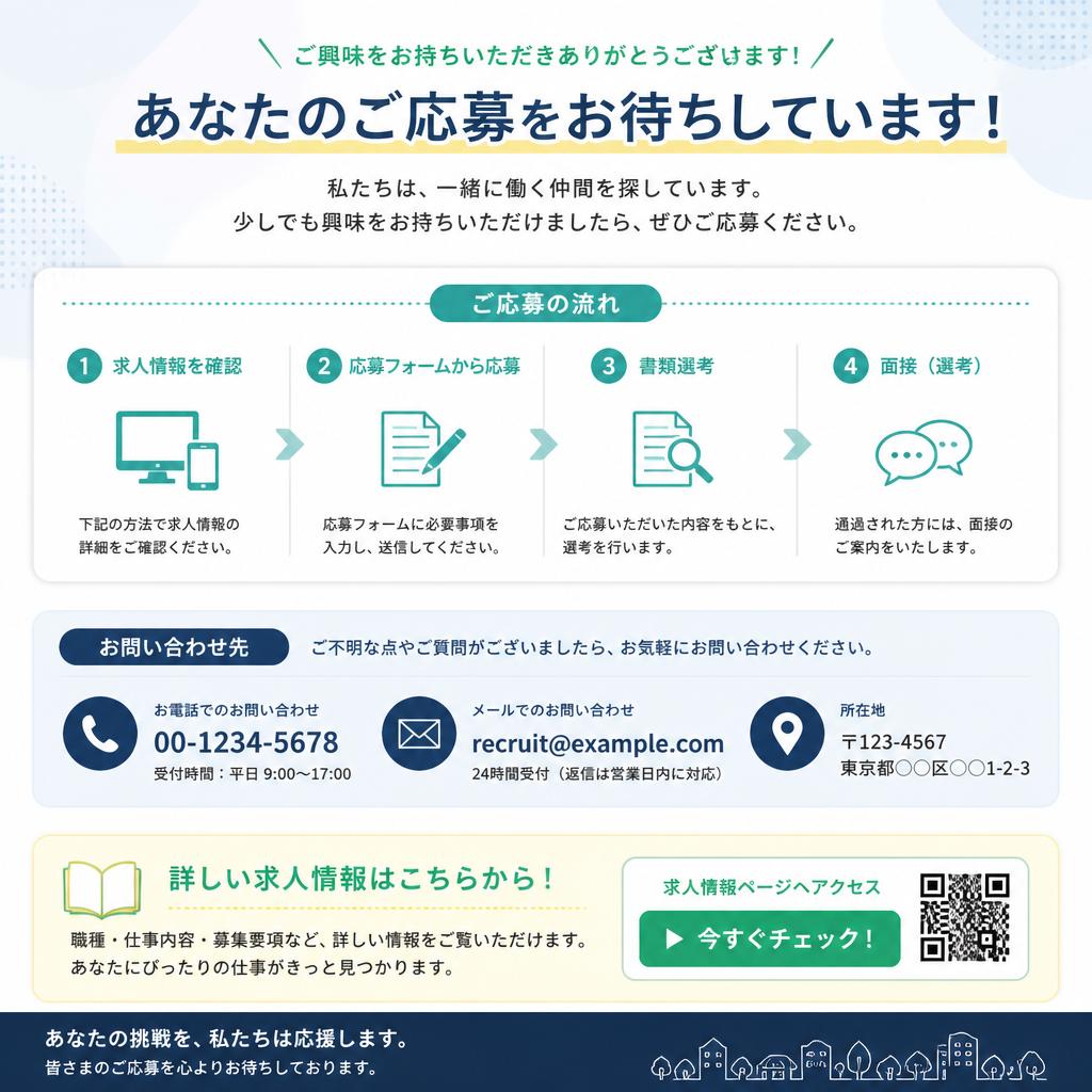 今すぐ応募・お問い合わせ！