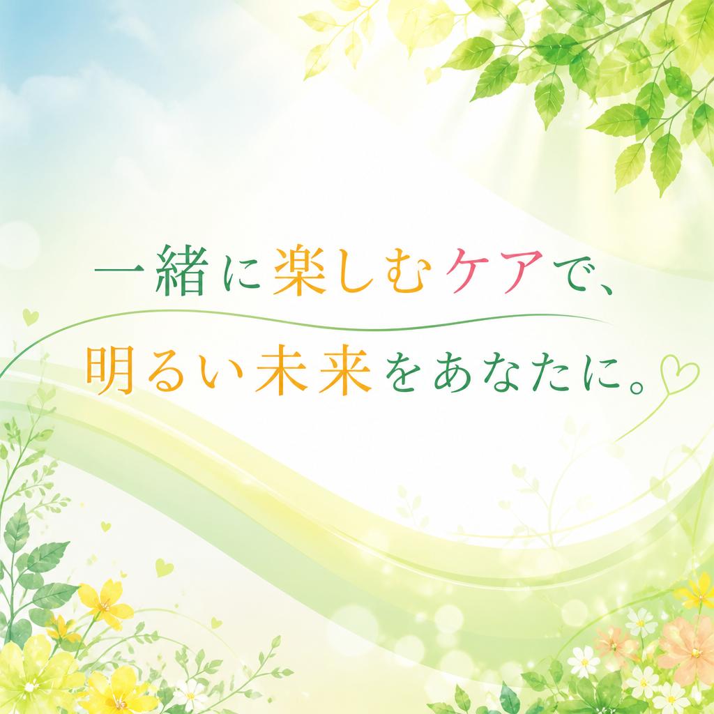 一緒に楽しむケアで、明るい未来をあなたに。